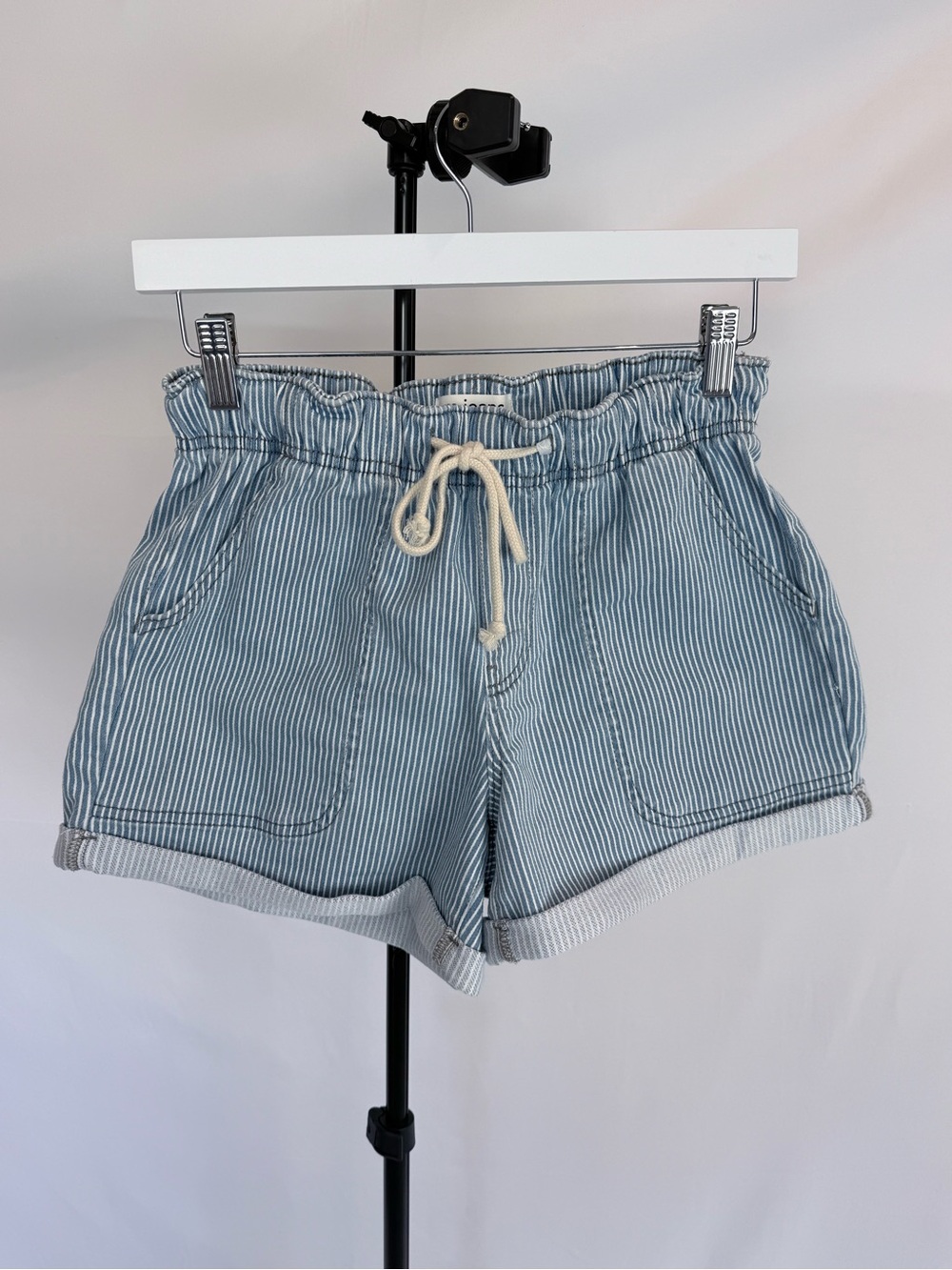Maurices Blue Stripe Drawstring Casual Shorts